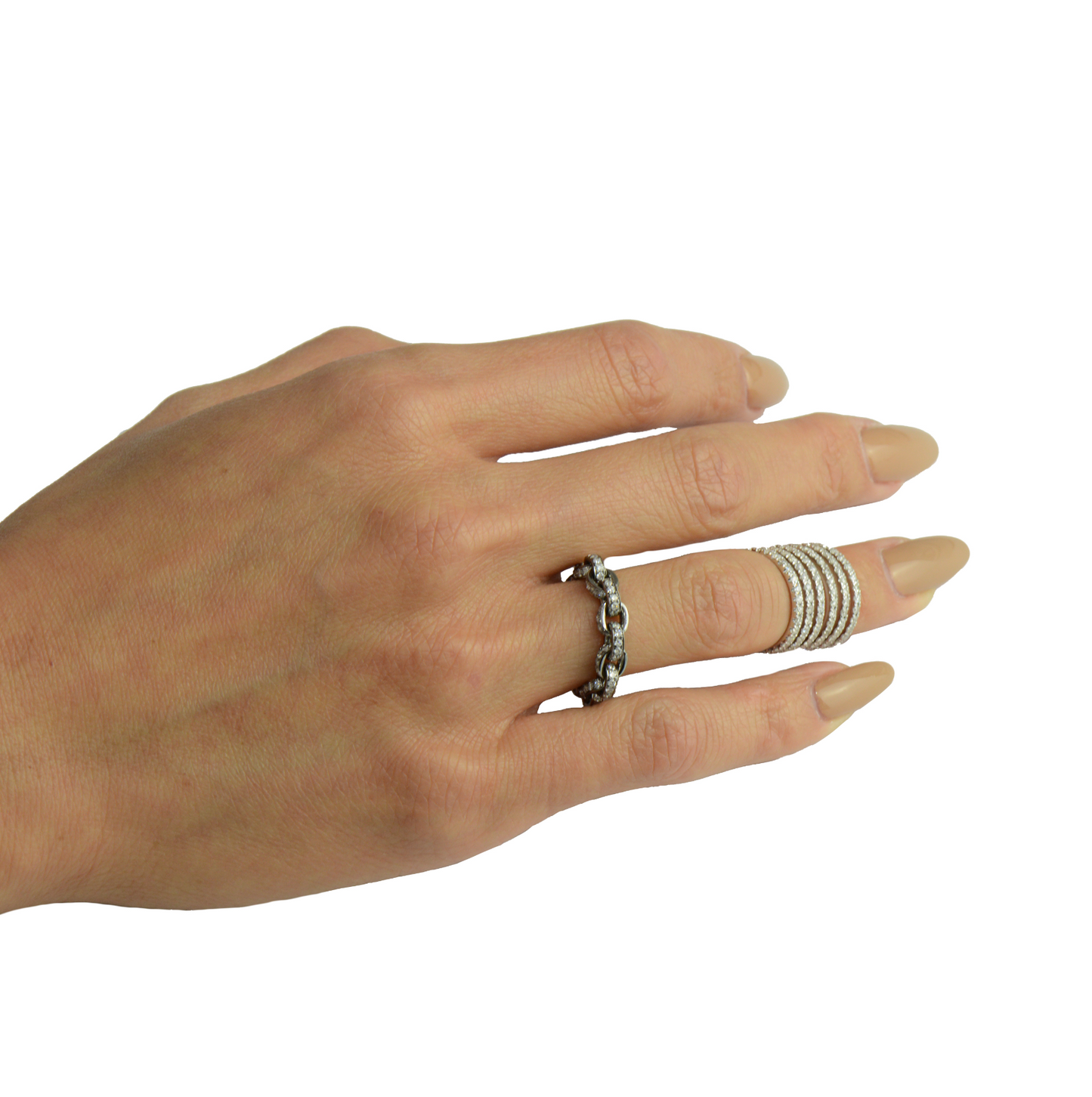 Brass Anchor Chain Diamond Ring