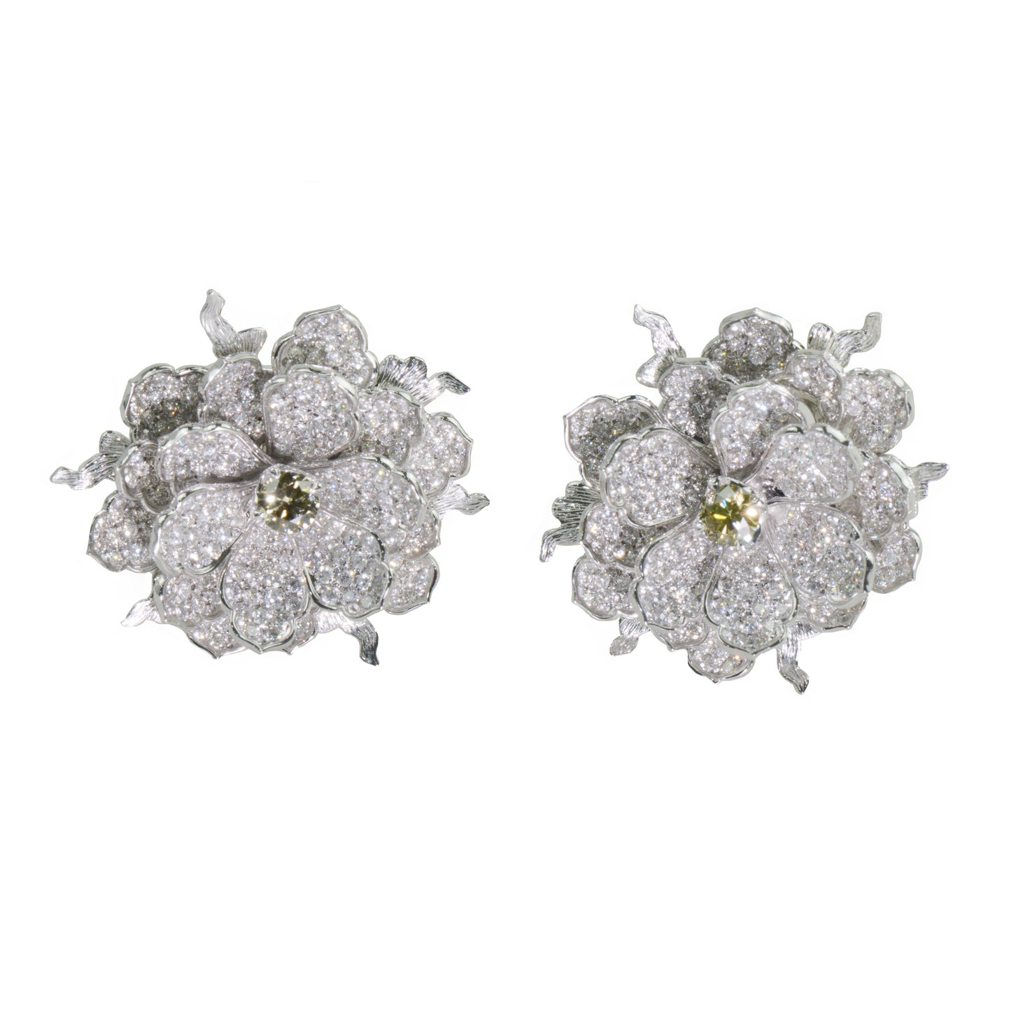 Chinese Peony Flower Earrings