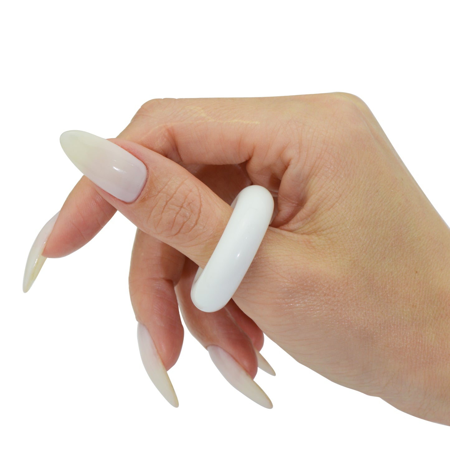 Floaty White Marble Ring