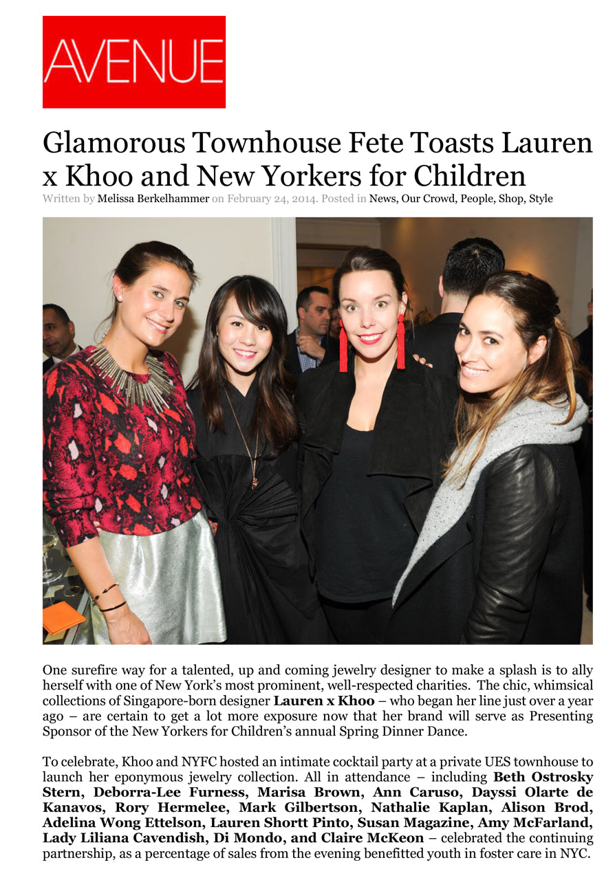 Glamorous Townhouse Fete Toasts Lauren × Khoo and New Yorkers for Children