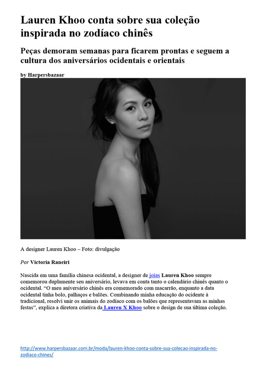 Lauren Khoo featured in Harper Bazaar Brasil