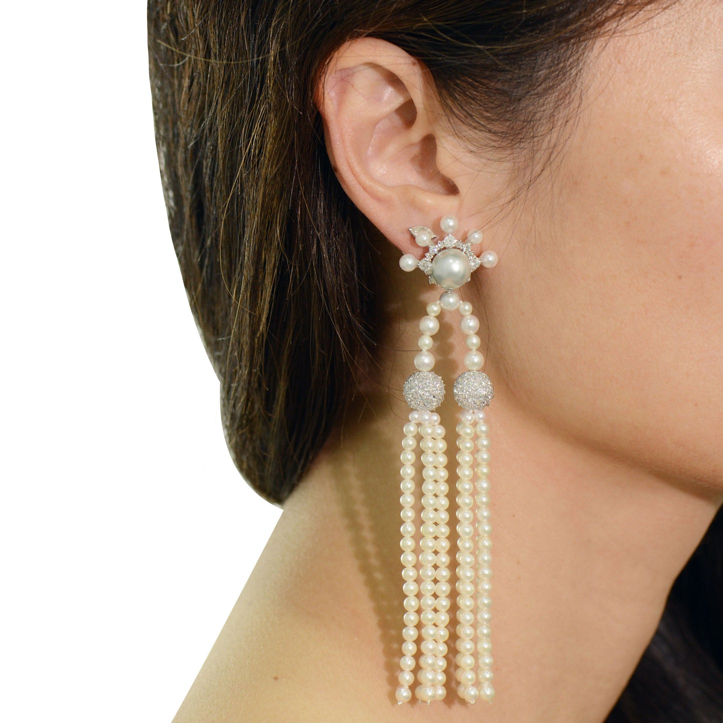 (Bù Yáo 步摇) Pearl Tassel Earrings