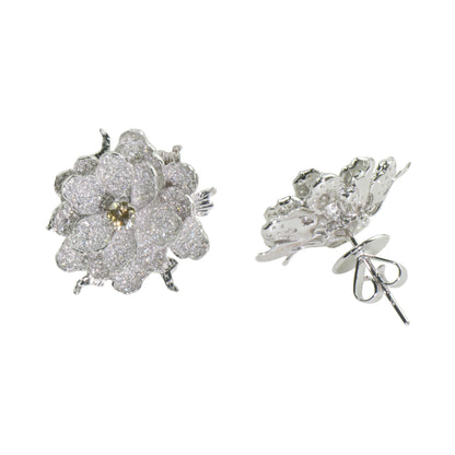 Chinese Peony Flower Earrings