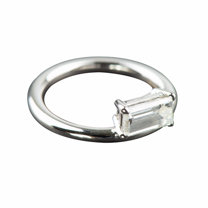 Emerald Diamond Tip Ring