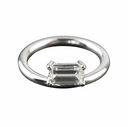 Emerald Diamond Tip Ring