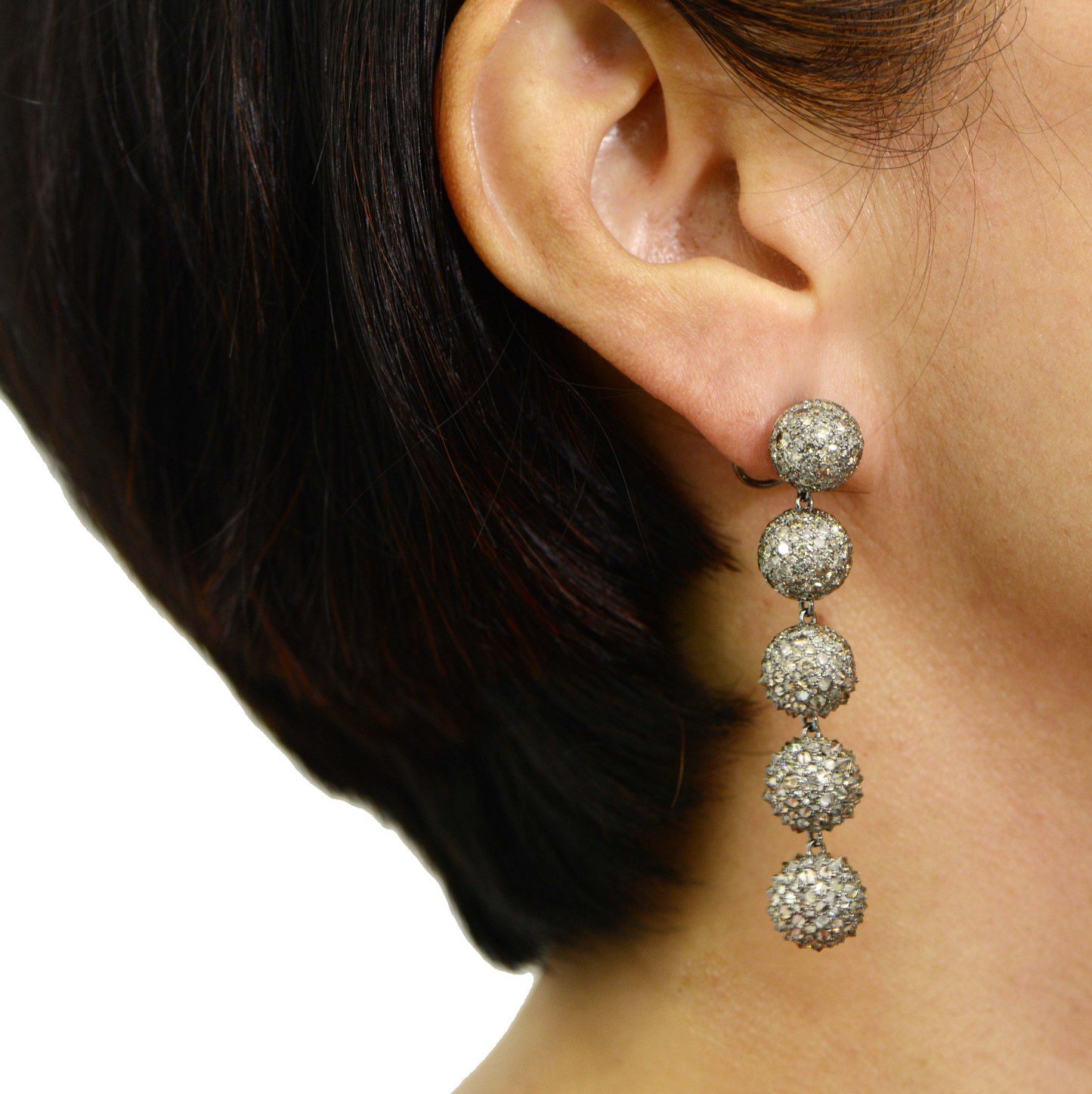 Five Sphere Dangle Earrings